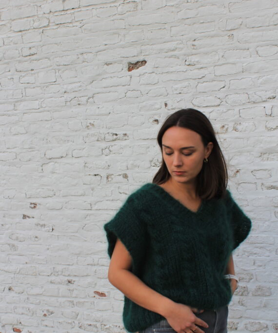 Oversized Debardeur | Cable Green